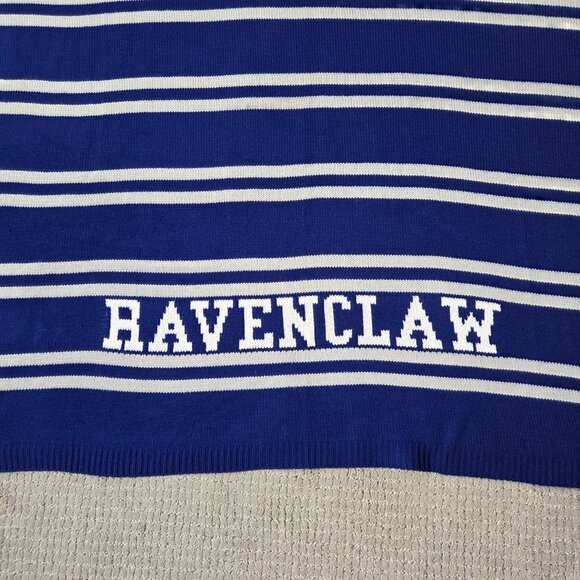 Pottery Barn Teen Harry Potter Ravenclaw Blue Throw Blanket 50x60 Stripe - Picture 2 of 8